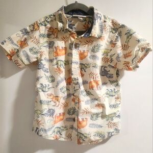Kids Headquarters Dinosaur Button Down Shirt Size 5